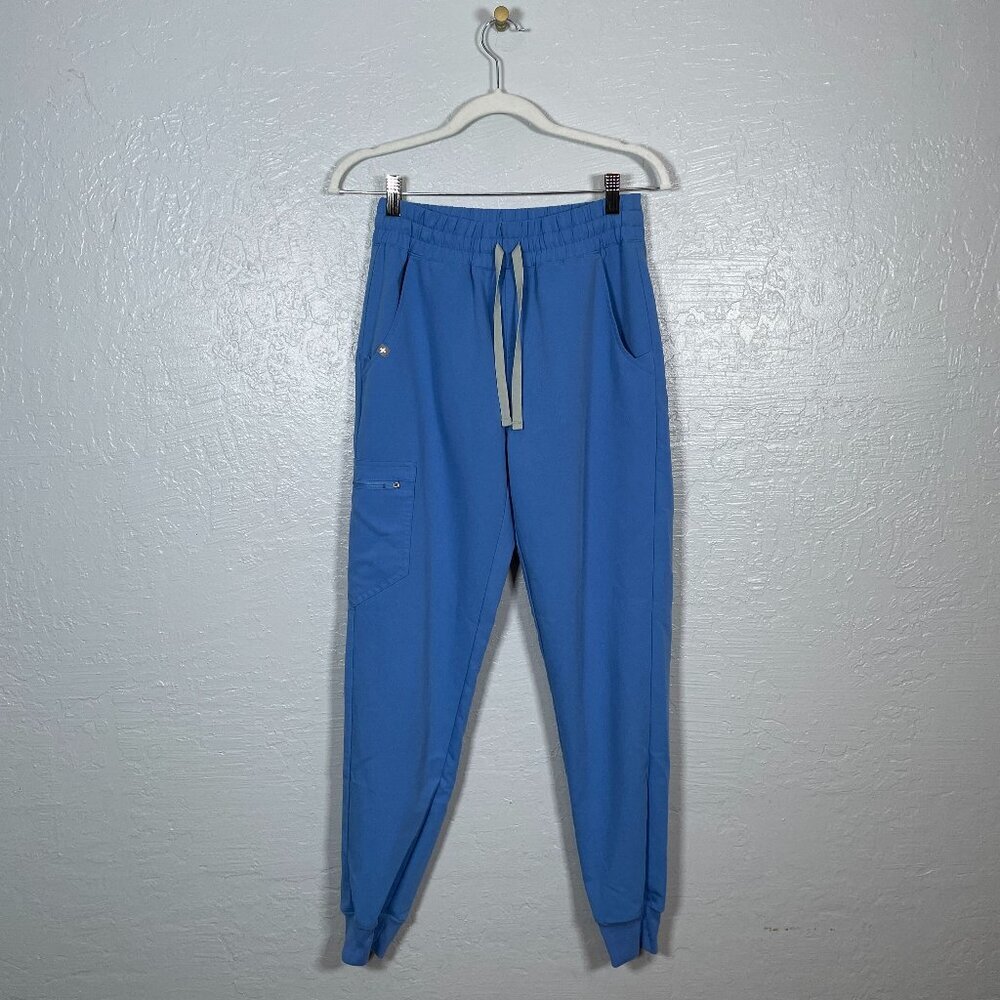 Figs Women XS Blue High Waisted Zamora Jogger Scrub Pants Pockets Drawstring